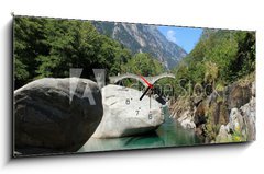 Obraz s hodinami   Ponte Dei Salti / Lavertezzo / Switzerland, 120 x 50 cm