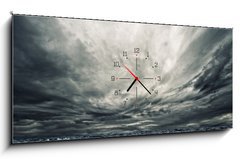 Obraz s hodinami 1D panorama - 120 x 50 cm F_AB25821007 - Big ocean wave breaking the shore