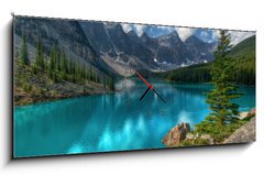 Obraz s hodinami 1D panorama - 120 x 50 cm F_AB27019161 - Moraine Lake Banff National Park