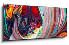 Obraz s hodinami 1D panorama - 120 x 50 cm F_AB271885432 - Abstract background of colorful mixed paint - Abstraktní pozadí barevné smíšené barvy