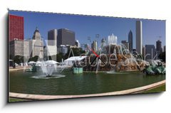 Obraz s hodinami   Chicago, 120 x 50 cm