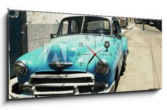 Obraz s hodinami 1D panorama - 120 x 50 cm F_AB2720394 - havana street - cross process