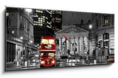 Obraz s hodinami   Royal Exchange London, 120 x 50 cm