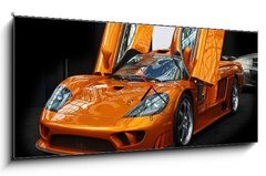 Obraz s hodinami 1D panorama - 120 x 50 cm F_AB2873017 - international auto show - mezinárodní auto show