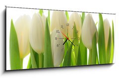 Obraz s hodinami   Tulips, 120 x 50 cm