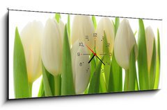 Obraz s hodinami 1D panorama - 120 x 50 cm F_AB28819889 - Tulips