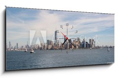 Obraz s hodinami 1D panorama - 120 x 50 cm F_AB298206863 - South Manhattan from a Hudson river ferry