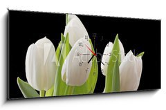 Obraz s hodinami 1D panorama - 120 x 50 cm F_AB29886850 - Tulips