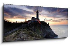Obraz s hodinami 1D panorama - 120 x 50 cm F_AB29938018 - Faro de Cabo Mayor