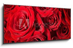 Obraz s hodinami 1D panorama - 120 x 50 cm F_AB29943070 - Roses Background - Re pozad