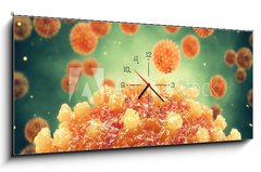 Obraz s hodinami 1D panorama - 120 x 50 cm F_AB299804686 - Chronic liver disease can be caused by a viral hepatitis infection, Hepatitis viruses
