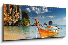 Obraz s hodinami   thailand, 120 x 50 cm