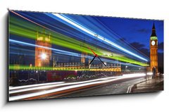 Obraz s hodinami 1D - 120 x 50 cm F_AB3018109 - traffic through london