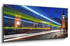 Obraz s hodinami   traffic through london, 120 x 50 cm