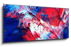 Obraz s hodinami 1D panorama - 120 x 50 cm F_AB306321227 - colorful oil painting multi colors abstract background with texture. - barevné olejomalba vícebarevné abstraktní pozadí s texturou.