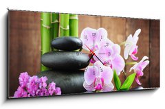 Obraz s hodinami 1D panorama - 120 x 50 cm F_AB30936714 - Spa concept - Lázeňský koncept