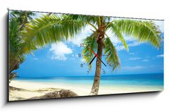 Obraz s hodinami 1D panorama - 120 x 50 cm F_AB3163784 - twisted palm