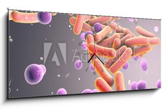 Obraz s hodinami 1D panorama - 120 x 50 cm F_AB316394282 - Medicine Bacteria and virus Picture