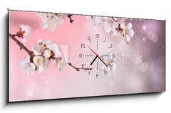 Obraz s hodinami 1D - 120 x 50 cm F_AB31669597 - Spring Blossom Design - Návrh jarního květu