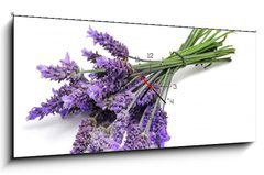 Obraz s hodinami   lavender, 120 x 50 cm