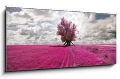 Obraz s hodinami 1D panorama - 120 x 50 cm F_AB31846584 - oniric landscape and tree