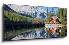 Obraz s hodinami 1D panorama - 120 x 50 cm F_AB32071870 - Emerald Lake, Alberta, Canadian Rockies