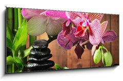 Obraz s hodinami 1D panorama - 120 x 50 cm F_AB32616144 - spa concept - koncepce spa