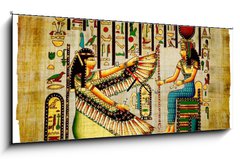 Obraz s hodinami 1D panorama - 120 x 50 cm F_AB32781426 - Papyrus Old natural paper from Egypt - Papyrus Starý přírodní papír z Egypta