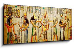Obraz s hodinami 1D - 120 x 50 cm F_AB32781454 - Papyrus. Old natural paper from Egypt - Papyrus. Starý přírodní papír z Egypta