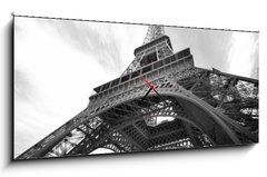 Obraz s hodinami 1D panorama - 120 x 50 cm F_AB33389281 - Tour eiffel