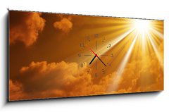 Obraz s hodinami 1D panorama - 120 x 50 cm F_AB3340213 - evening sun