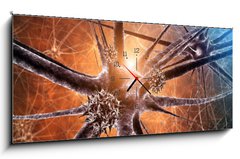 Obraz s hodinami 1D panorama - 120 x 50 cm F_AB33468272 - Viral encephalitis , 3d illustration - Virové encefalitidy, 3d ilustrace