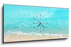 Obraz s hodinami 1D panorama - 120 x 50 cm F_AB33483218 - Caribbean turquoise beach perfect sea sunny day