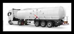 Obraz s hodinami 1D panorama - 120 x 50 cm F_AB340311682 - Tanker truck 3D rendering isolated on white background. Side