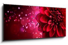 Obraz s hodinami   Dahlia Autumn flower design, 120 x 50 cm