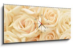 Obraz s hodinami 1D panorama - 120 x 50 cm F_AB34255853 - Beautiful white rose background - Krsn pozad bl re