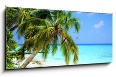 Obraz s hodinami   Maldives Adaaran Club Island, 120 x 50 cm