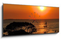 Obraz s hodinami 1D panorama - 120 x 50 cm F_AB34569469 - tramonto