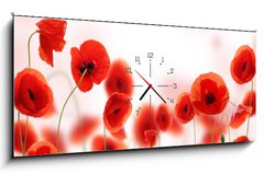 Obraz s hodinami 1D panorama - 120 x 50 cm F_AB34583820 - Poppy field