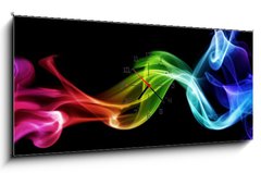 Obraz s hodinami 1D panorama - 120 x 50 cm F_AB34705127 - Colorful smoke