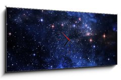 Obraz s hodinami 1D - 120 x 50 cm F_AB35400387 - Deep space nebulae - Hluboké vesmírné mlhoviny