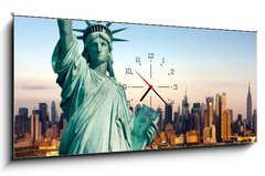 Obraz s hodinami   New York statue de la Libert, 120 x 50 cm