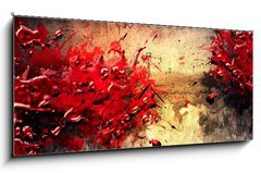 Obraz s hodinami 1D panorama - 120 x 50 cm F_AB35463100 - Paint Splatter