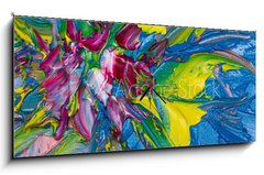 Obraz s hodinami   Abstract art, 120 x 50 cm