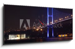 Obraz s hodinami 1D panorama - 120 x 50 cm F_AB35603180 - The Bosporus Bridge with Beylerbeyi Palace, Istanbul. - Bosporský most s palácem Beylerbeyi, Istanbul.