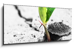 Obraz s hodinami   new life, 120 x 50 cm
