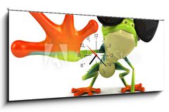 Obraz s hodinami   Grenouille, 120 x 50 cm