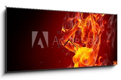 Obraz s hodinami 1D panorama - 120 x 50 cm F_AB35991065 - Dancing fire girl