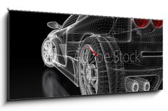 Obraz s hodinami 1D panorama - 120 x 50 cm F_AB36008026 - Sport car