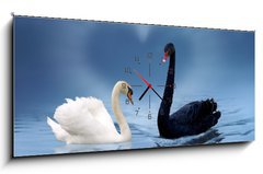 Obraz s hodinami 1D panorama - 120 x 50 cm F_AB3621124 - love is in the air - láska je ve vzduchu